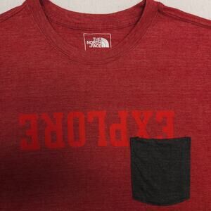 The North Face Explore Short Sleeve Crew Neck Graphic T-Shirt Mens Size M Red